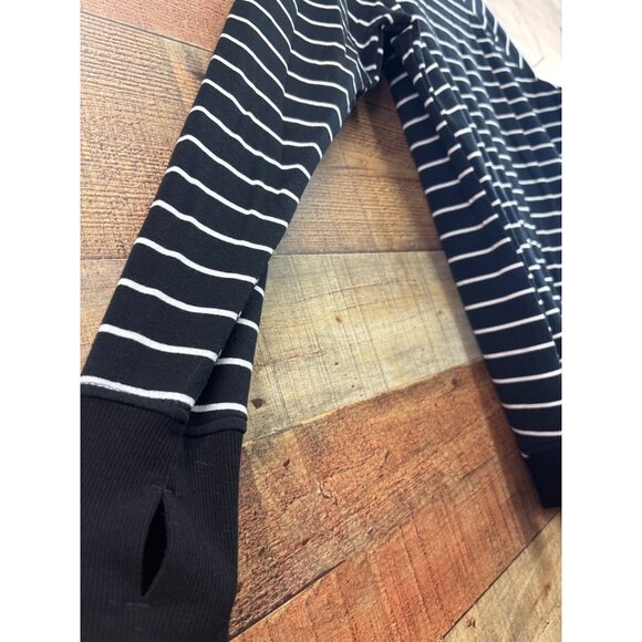 Danskin Womens Black & White Striped Sweatshirt XL - Picture 3 of 9